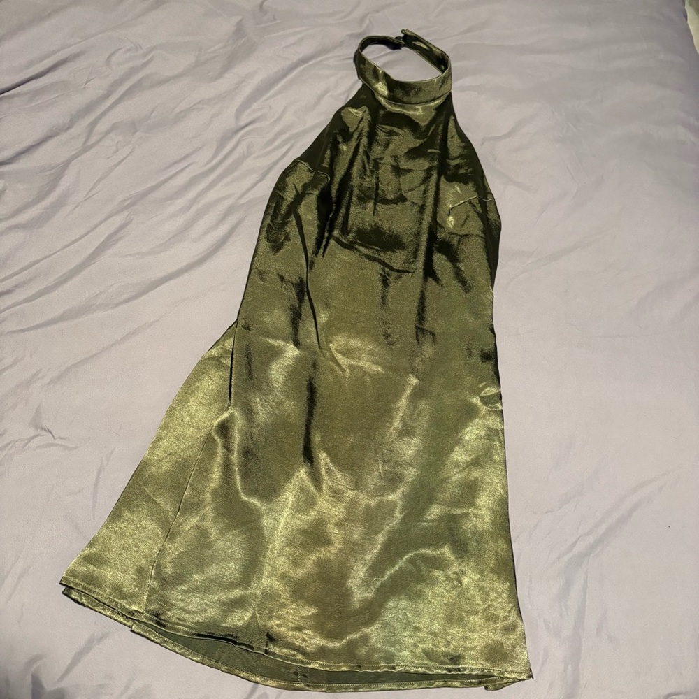 Urban Outfitters Green Silky Dress